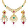 Era Uncut Diamond Studded Semi Long Gold Necklace Set NSNEERHDCESDA380