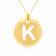 Malabar Gold Circle Motif K Alphabet Two-in-One Rakhi and Pendant