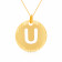 Malabar Gold Circle Motif U Alphabet Two-in-One Rakhi and Pendant