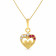 Malabar Gold Red stone Heart pendant