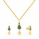 Precia Gemstone Studded Casual Gold Pendant Set PSSNGGM014