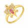 Precia Gemstone Studded Broad Rings Gold Ring RGKNGM006