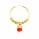 Malabar 22 KT Gold Studded Hoops Earring STGEGLKRHPT015