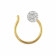 Mine Diamond Studded Wire Gold Nosepin UINSP00166AW