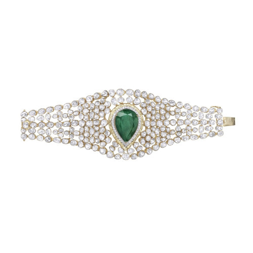 Mughal Dynasty Era Uncut Diamond Gold Bracelet BRERBVA001