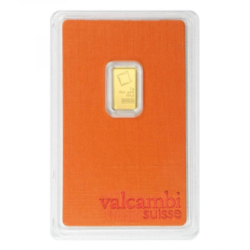 Valcambi Suisse 999.9 Purity 1 Grams Gold Bar MGVS999P001G