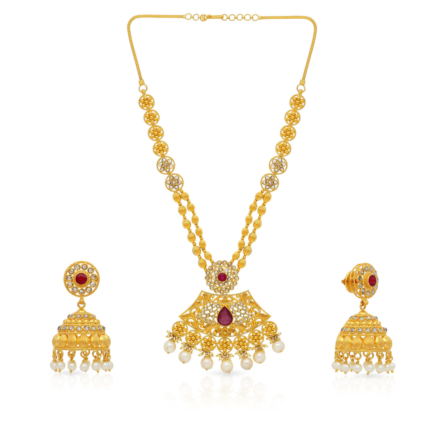 Buy Era Uncut Diamond Necklace Set NSEGNREG974NK2 for Women Online Malabar Gold Diamonds