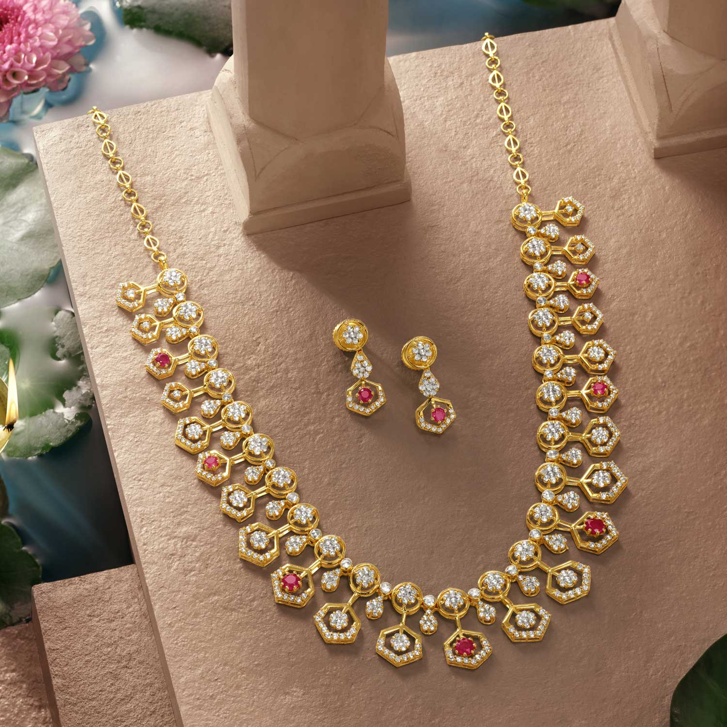 One gram gold uncut diamond sets sales