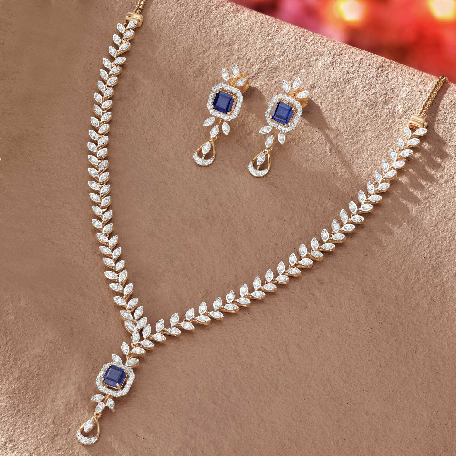 Diamond earring and necklace set 2025