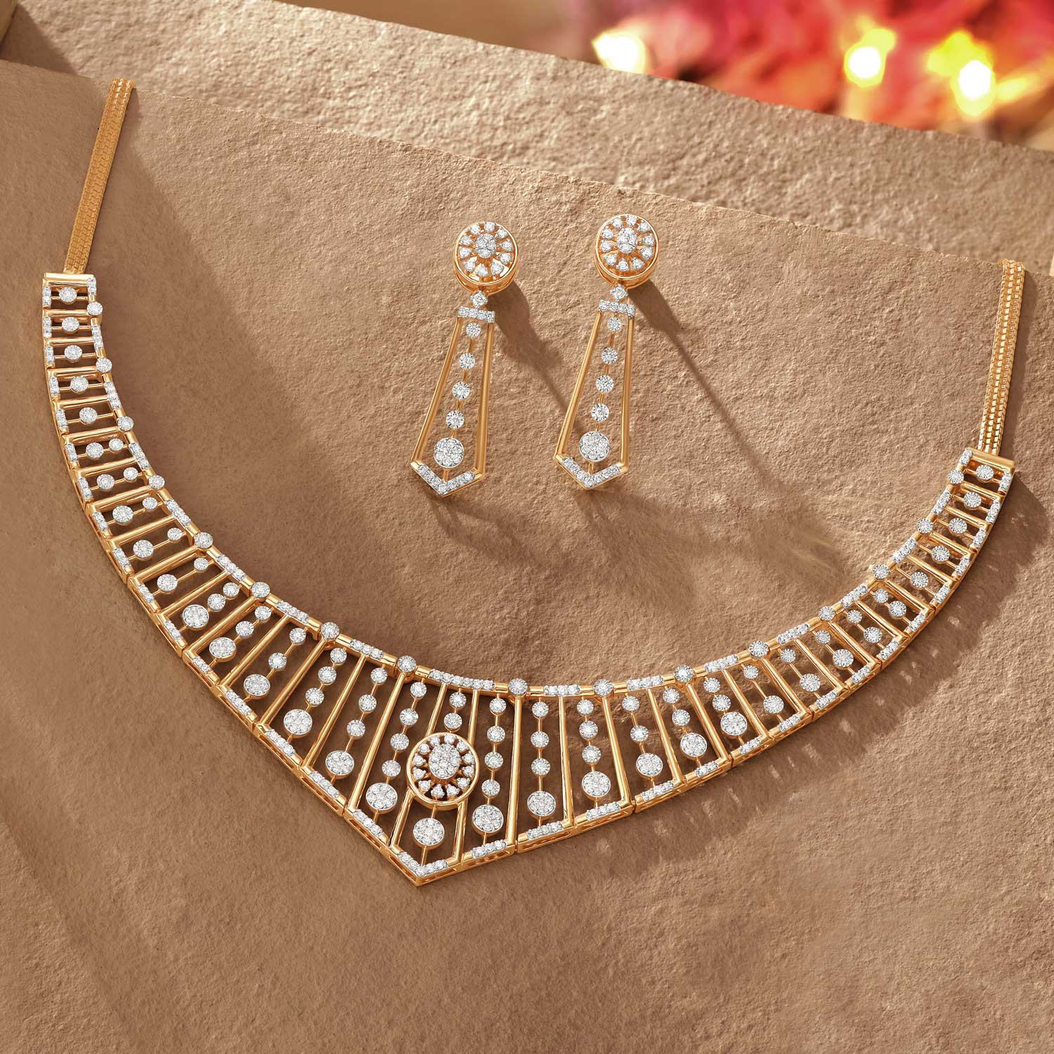 Buy Mine Diamond Necklace Set NSMRGGEN547NK2 for Women Online