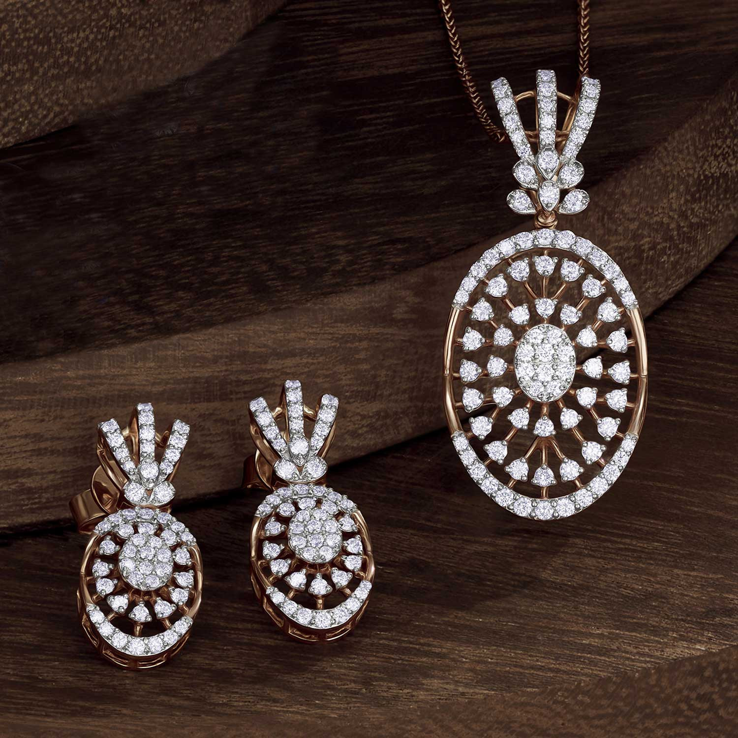 Buy Mine Diamond Pendant Set PSMRGGEN1328PN5 for Women Online Malabar Gold Diamonds