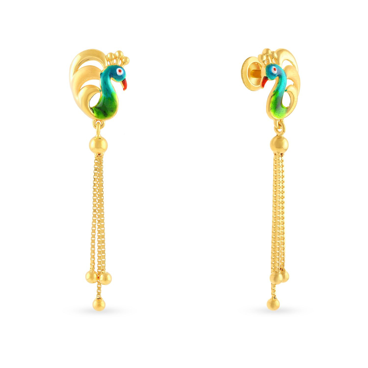 Malabar gold peacock deals earrings