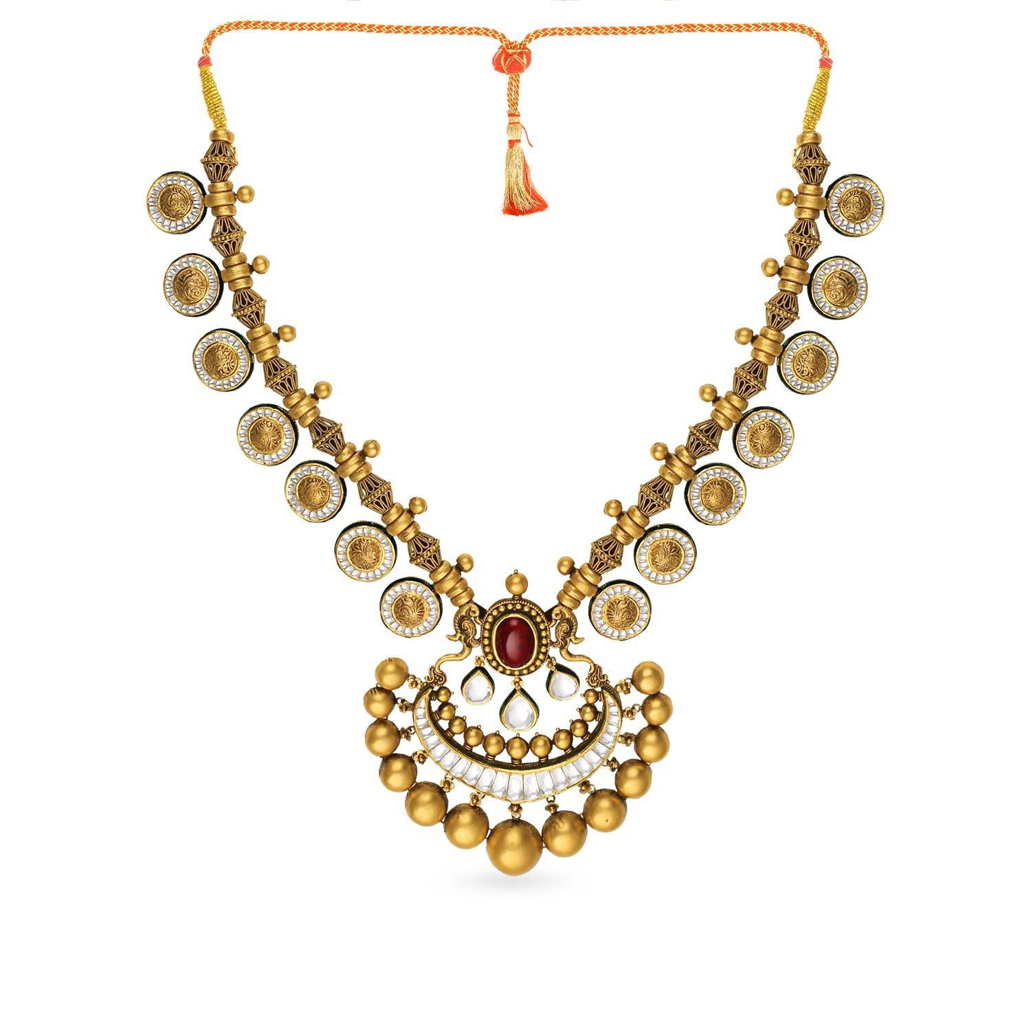 Buy Gupta Dynasty Ethnix Gold Necklace NEANBVA002 for Women Online ...