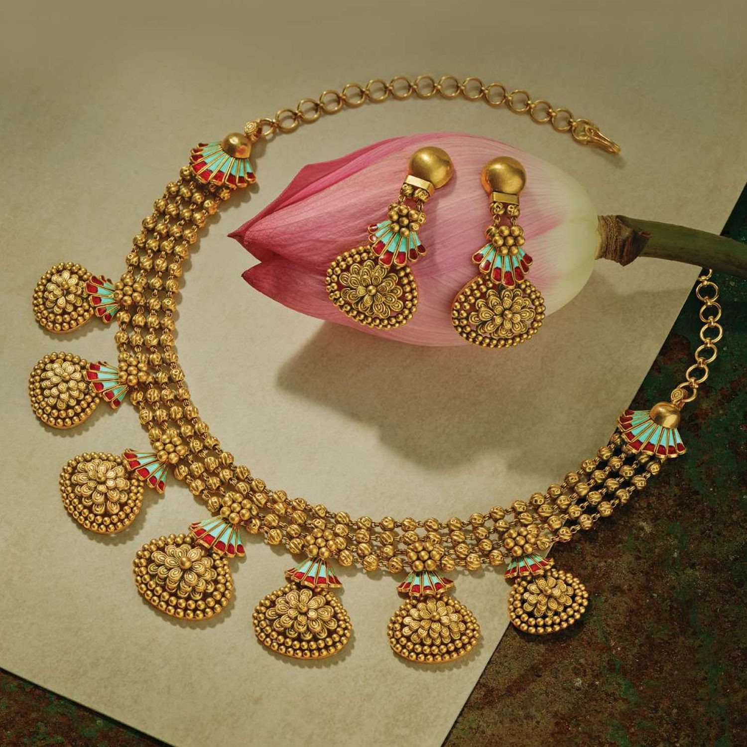 Buy Malabar Gold Necklace Set NSEXDWL20NK02 For Women Online | Malabar ...