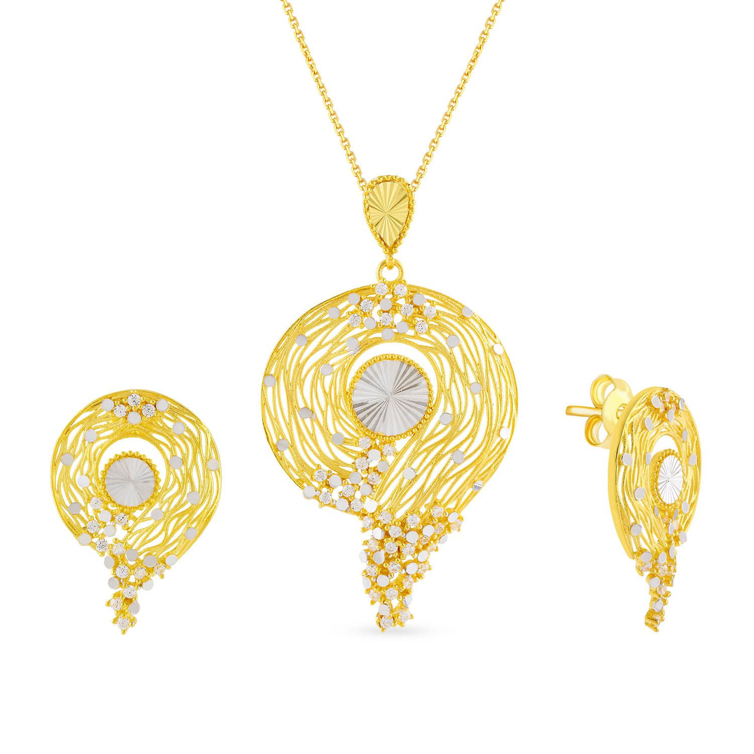 Malabar Gold Pendant Set PSPD275018 for Women Online Malabar Gold