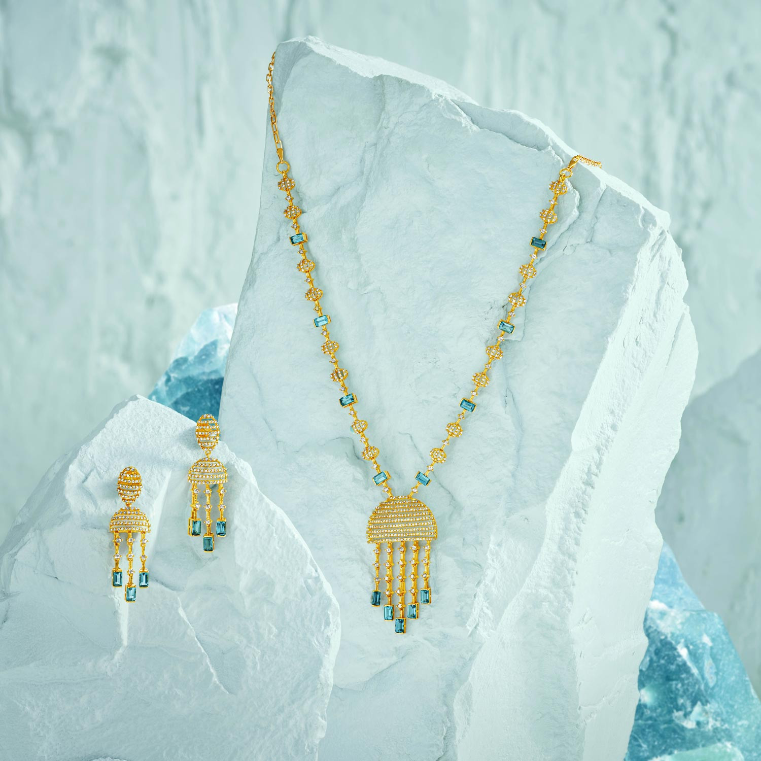 Era Uncut Diamond Necklace Set NSEUVYGEN006NK2