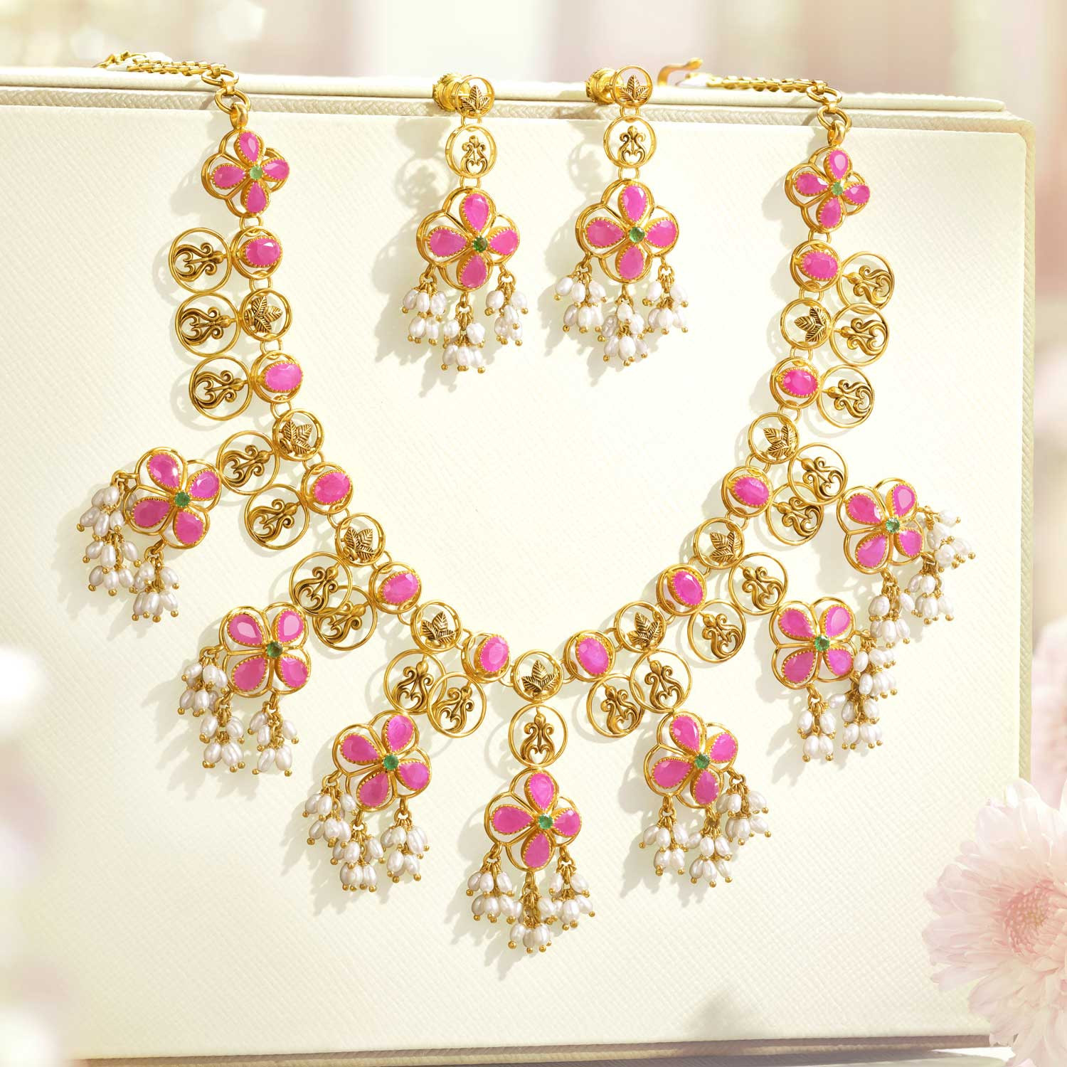 Precia Gemstone Necklace Set NSPRGGTP029NK2