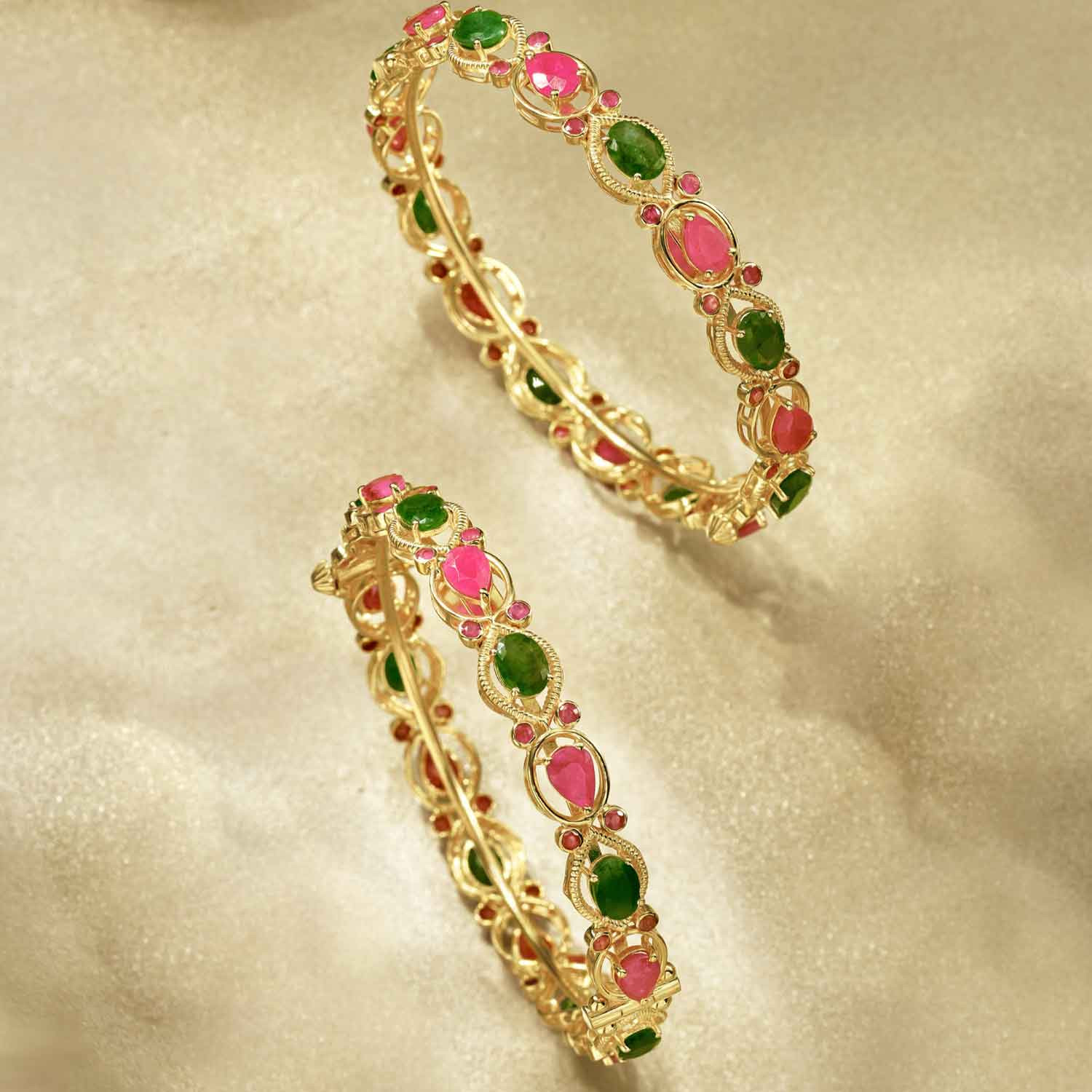 Precia Gemstone Bangle Set BSPGNREG111BN8