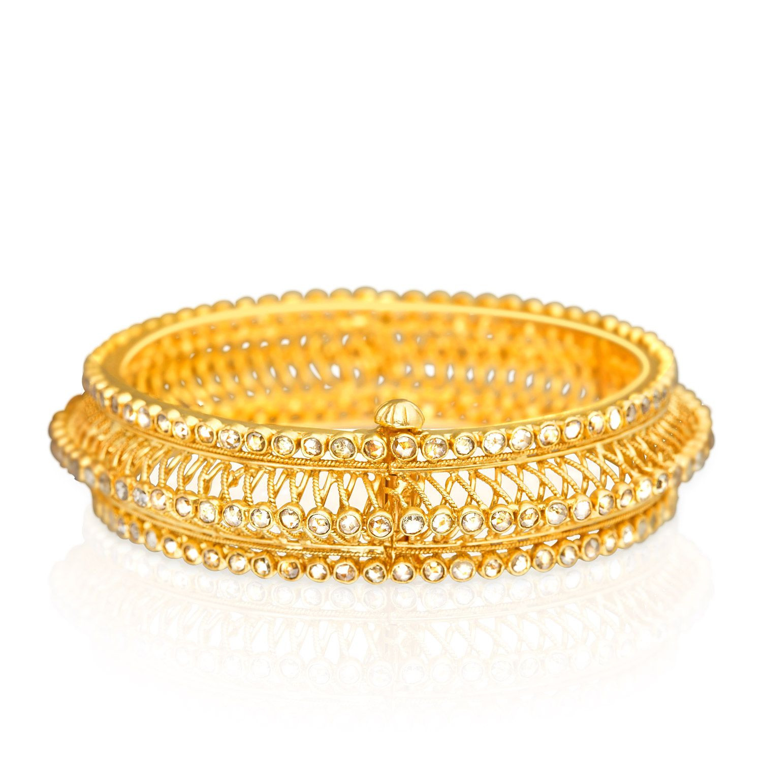 Kerala Christian Era Gold Era Uncut Diamond Bangle CBG0700CV