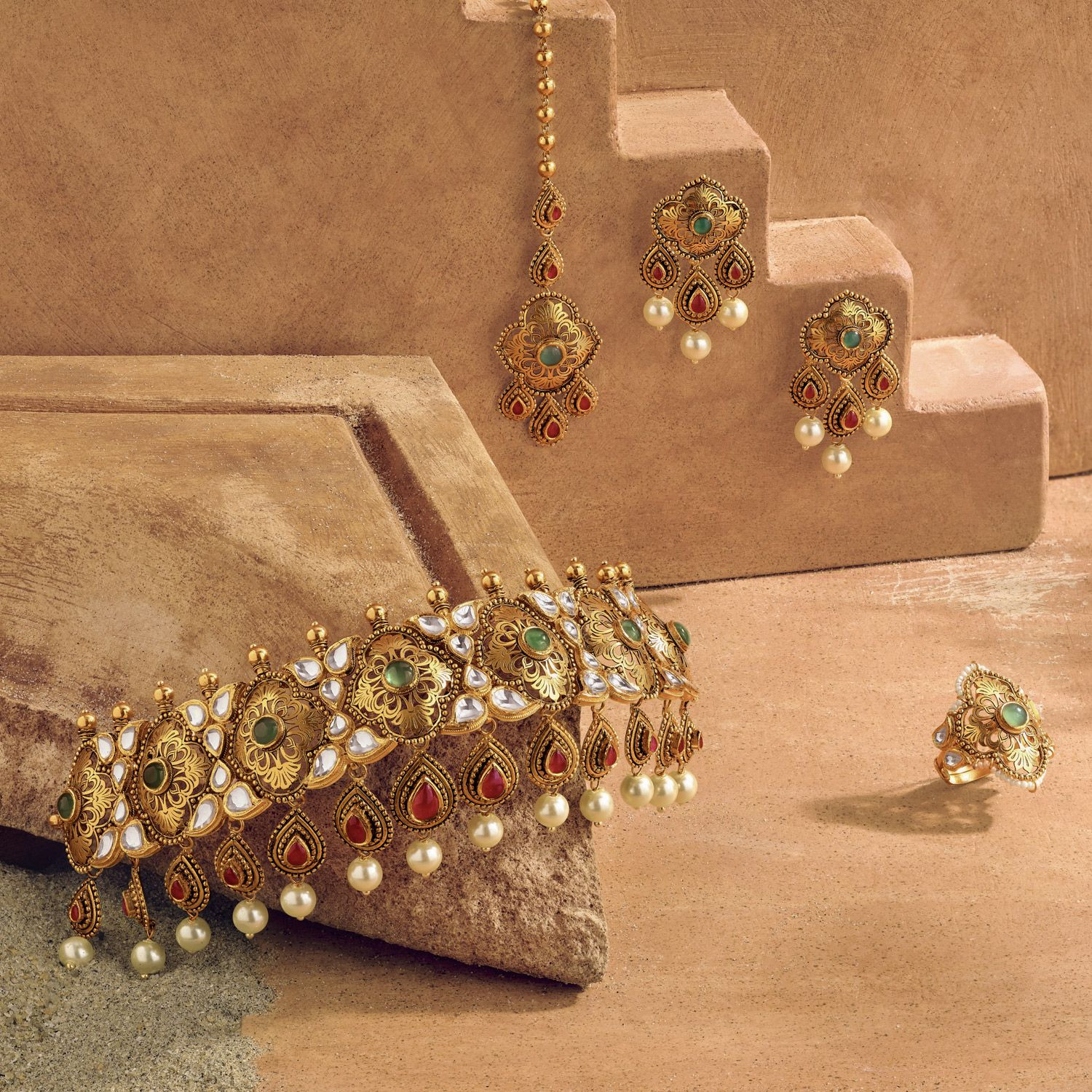 Ethnix Gold Necklace Set NSEXNK006