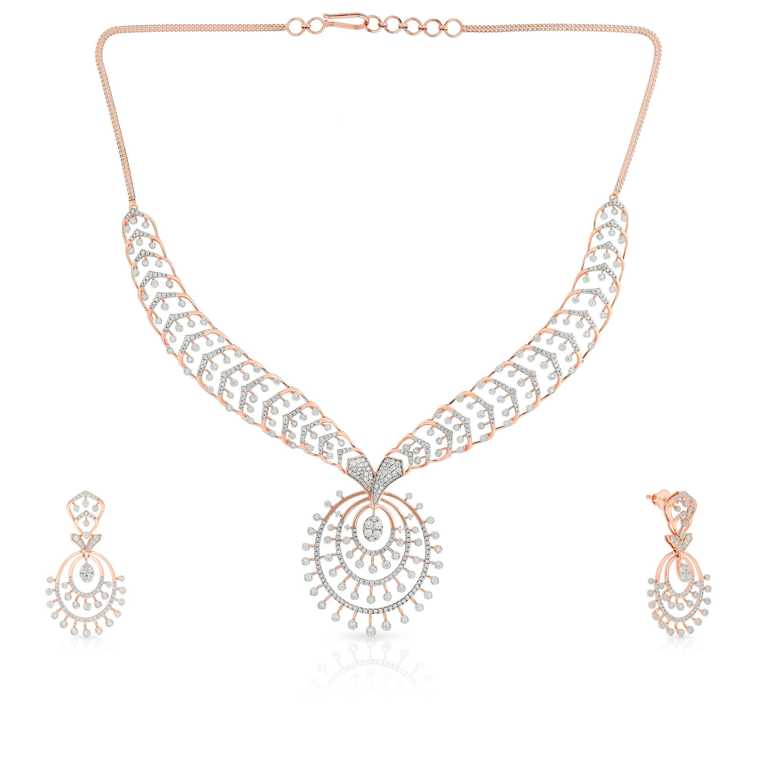 Mine Diamond Necklace Set NSMELELG006NK2