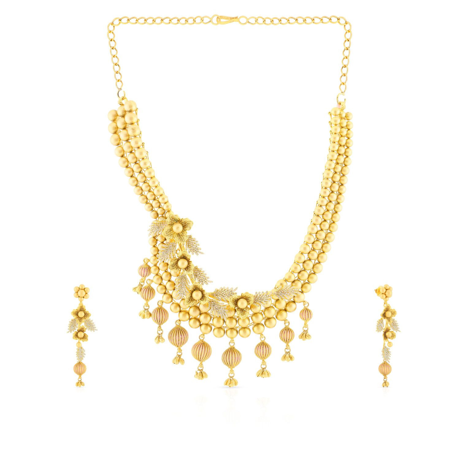Ethnix Gold Necklace Set NSNKSHSTSD10044