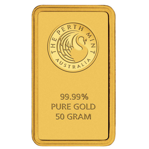 Perth Mint 99.99% Pure 50g Minted Gold Bar
