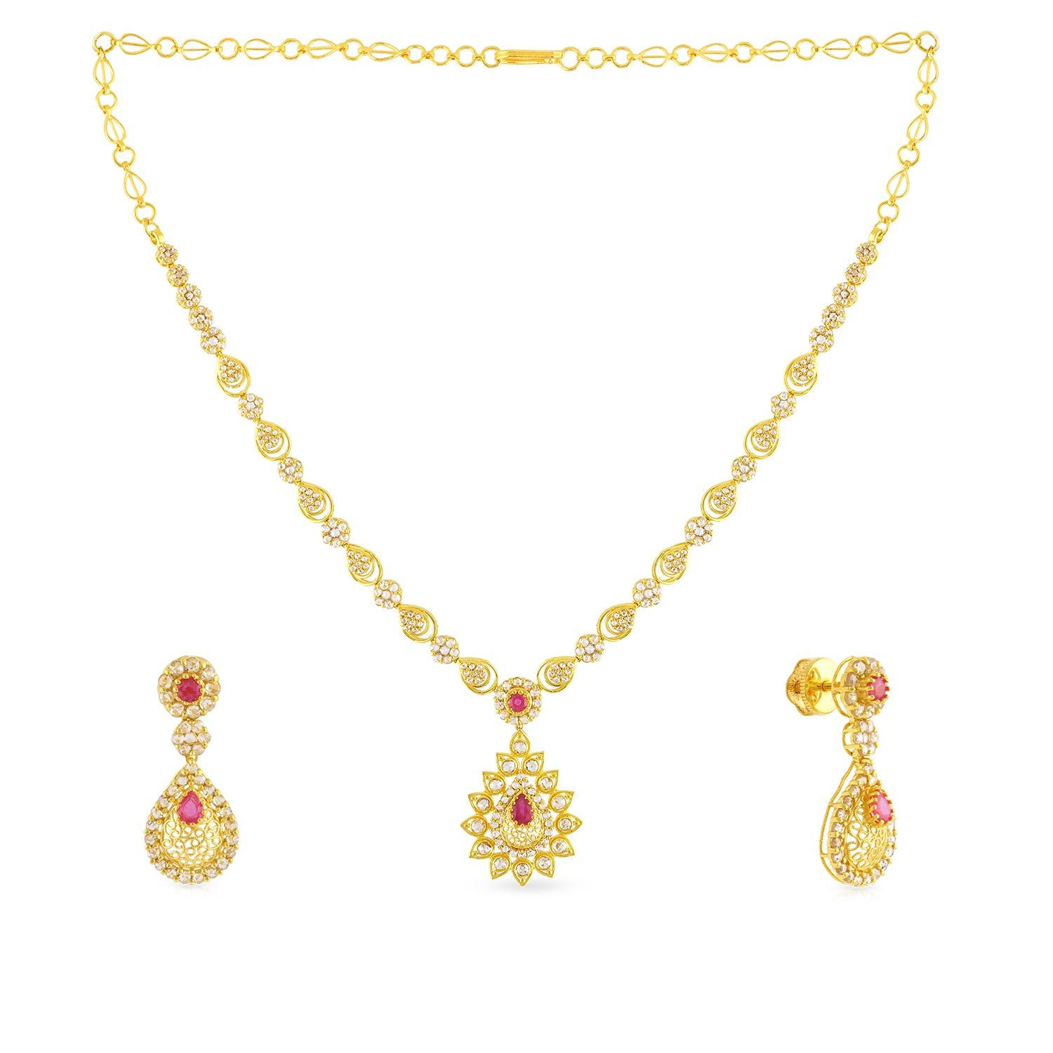 malabar gold diamond necklace set