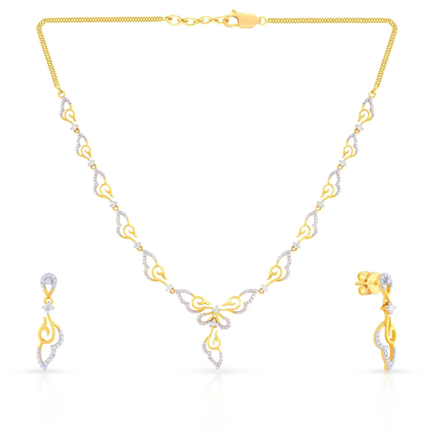 Simple diamond store necklace malabar gold