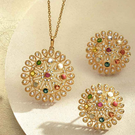 Era Uncut Diamond Pendant Set PSENTREG002PN5