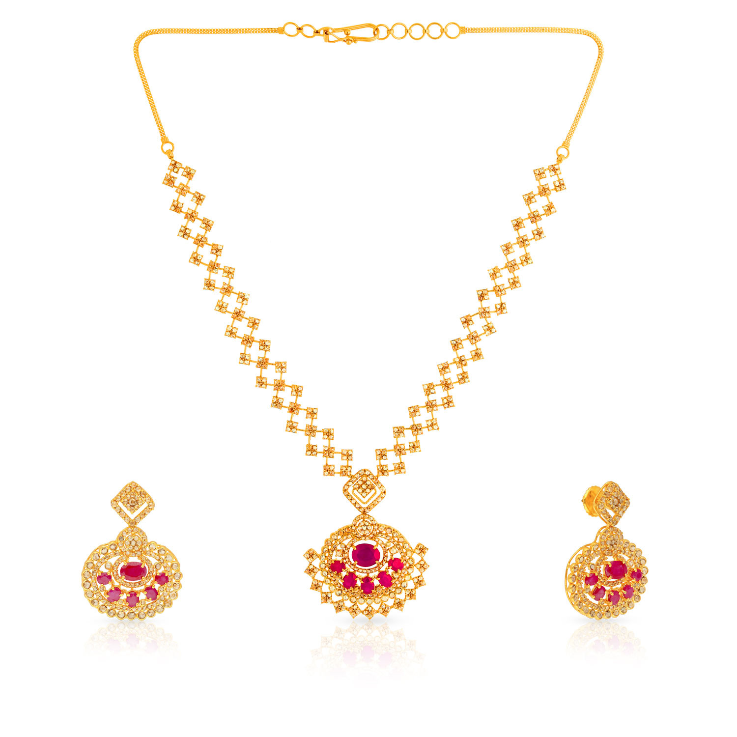 Era Uncut Diamond Necklace Set NSERGGEN481NK2