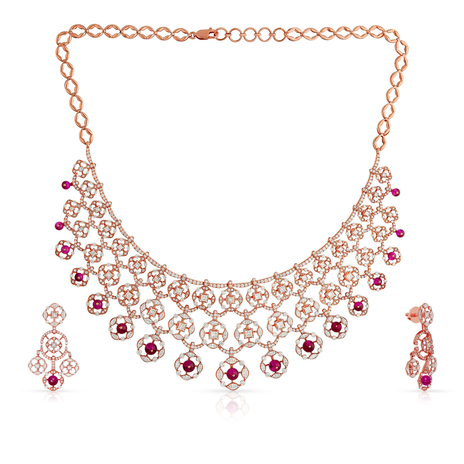 Mine Diamond Necklace Set NSMRGPR067NK2