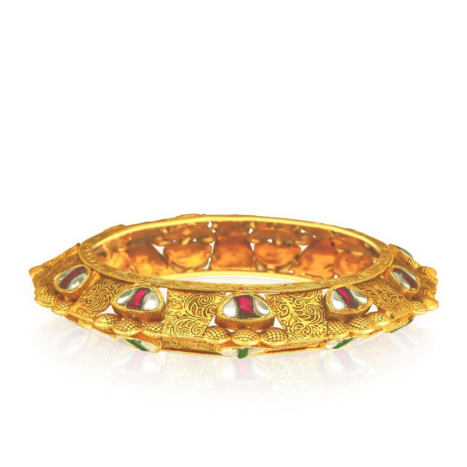 Uttar Pradesh Malabar Gold Ancia Kundan Kangan BANQKAB01871