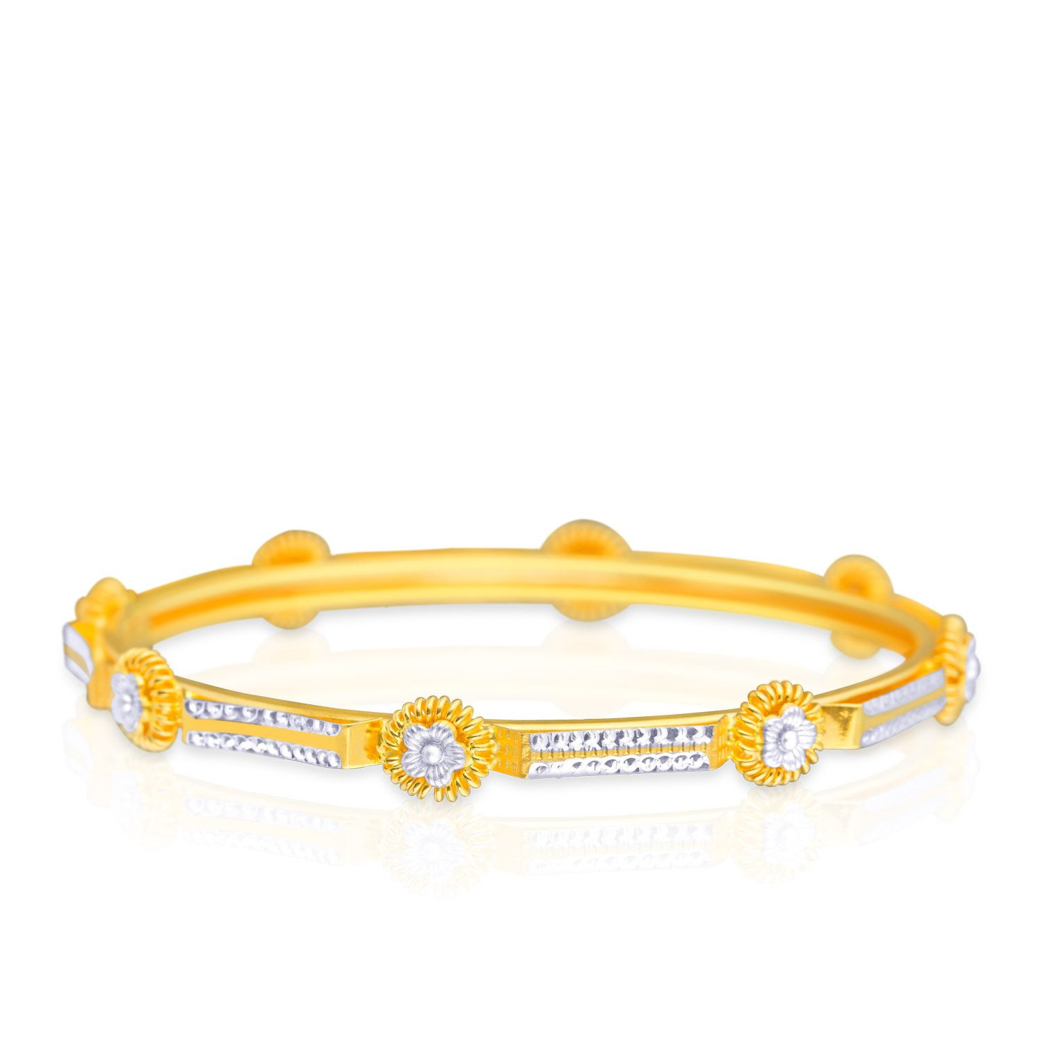 Kerala Christian Malabar Gold Rhodium Coated Bangle CBG0704CP