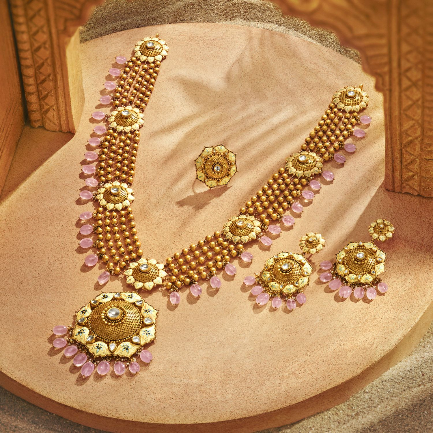 Ethnix Gold Necklace Set NSEXNK055