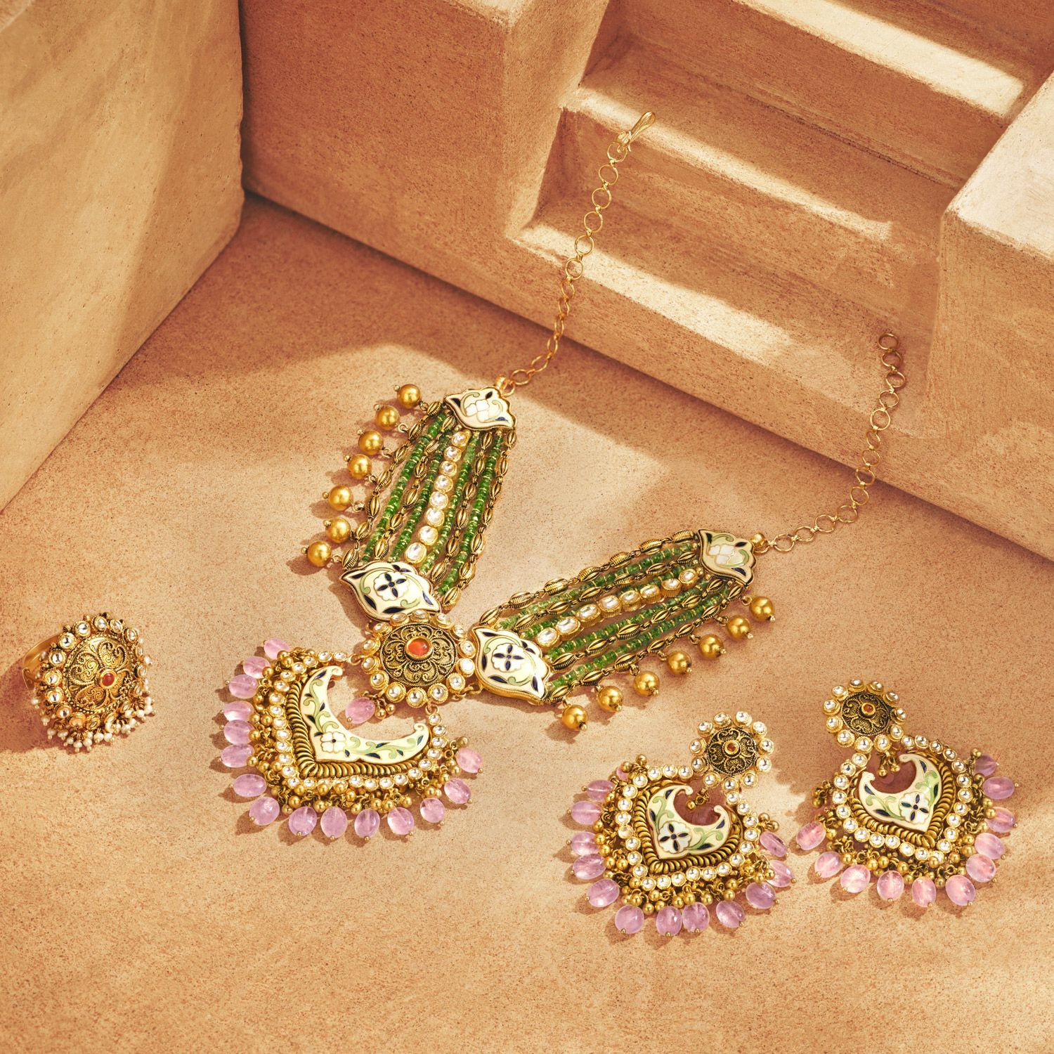 Ethnix Gold Necklace Set NSEXNK061