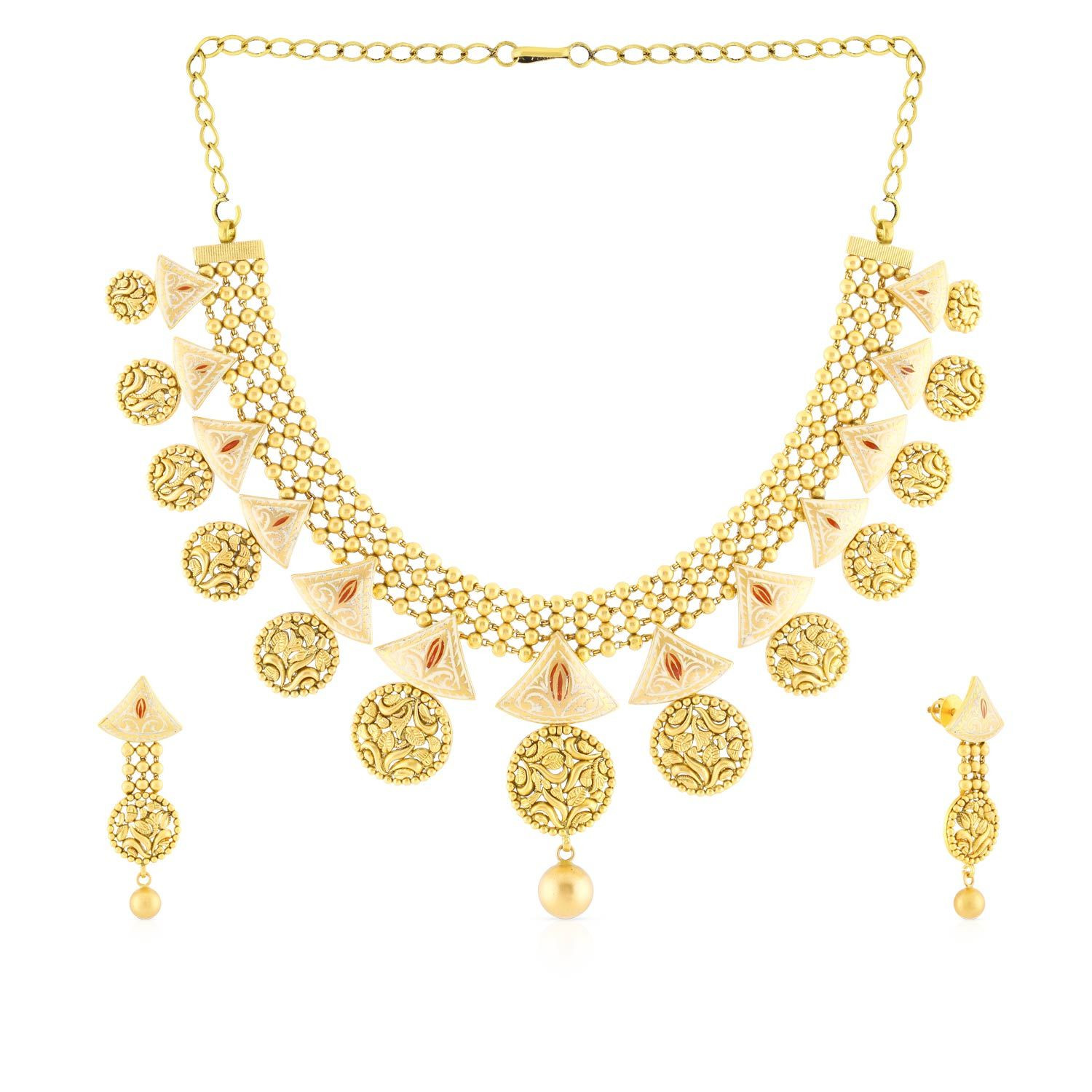 Ethnix Gold Necklace Set NSNKSHPLDX6118