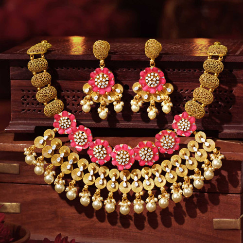 Ethnix Gold Necklace Set NSNKANC47478