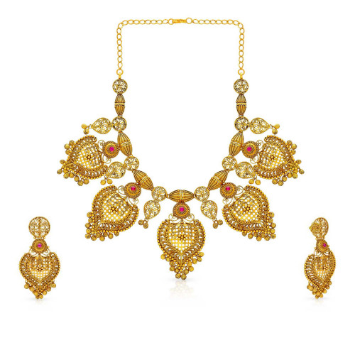 Ethnix Gold Necklace Set NSUSNK-245328