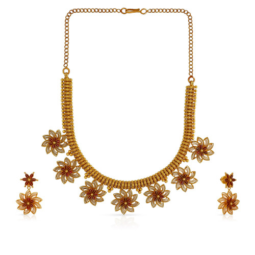 Divine Gold Necklace Set NSUSNKCHT43878