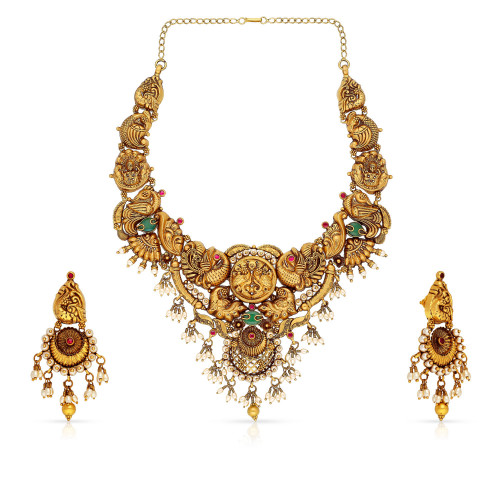 Divine Gold Necklace Set NSUSNKNGS48229