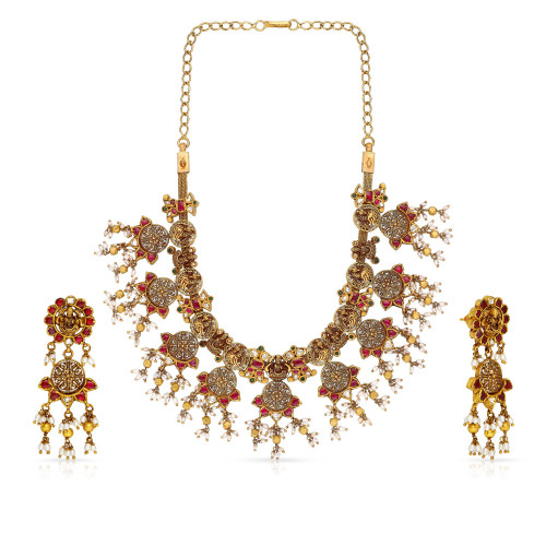 Divine Gold Necklace Set NSUSNKNGS48740