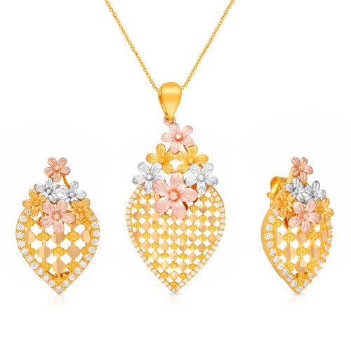 Malabar Gold Pendant Set PSUSFRPN050