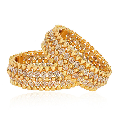 Muslim Bride Era Uncut Diamond Gold Bangle Set BSBAERHDOSBSA001