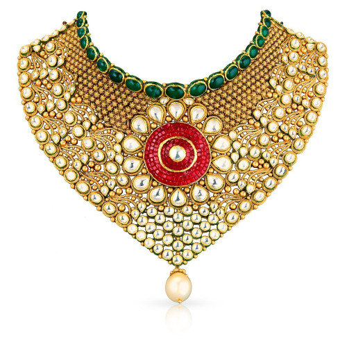 Bollywood Bride Gold Necklace NANQBIN04463