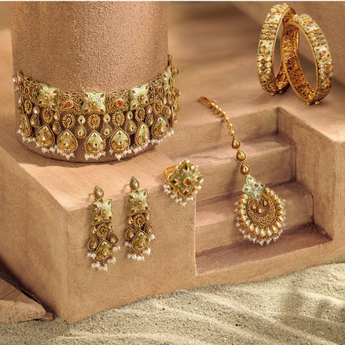 Ethnix Gold Necklace Set NSEXNK005
