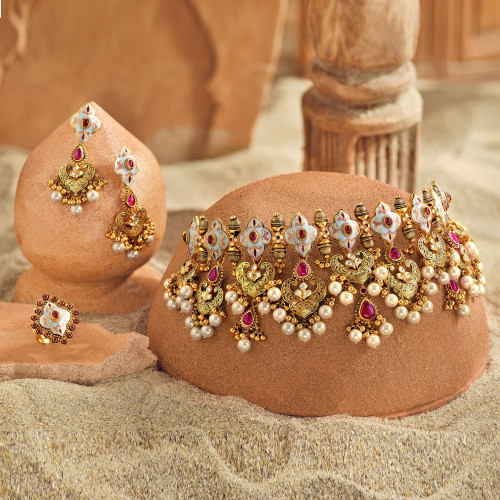 Ethnix Gold Necklace Set NSEXNK059