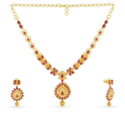 Precia Gemstone Gold Necklace Set NSNL985316