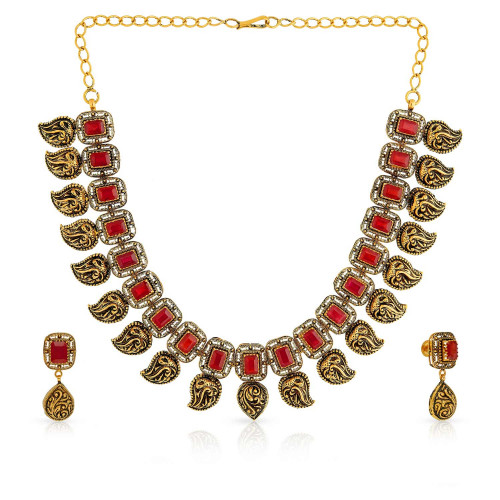 Precia Gemstone Necklace Set NSPRGATQ017NK2