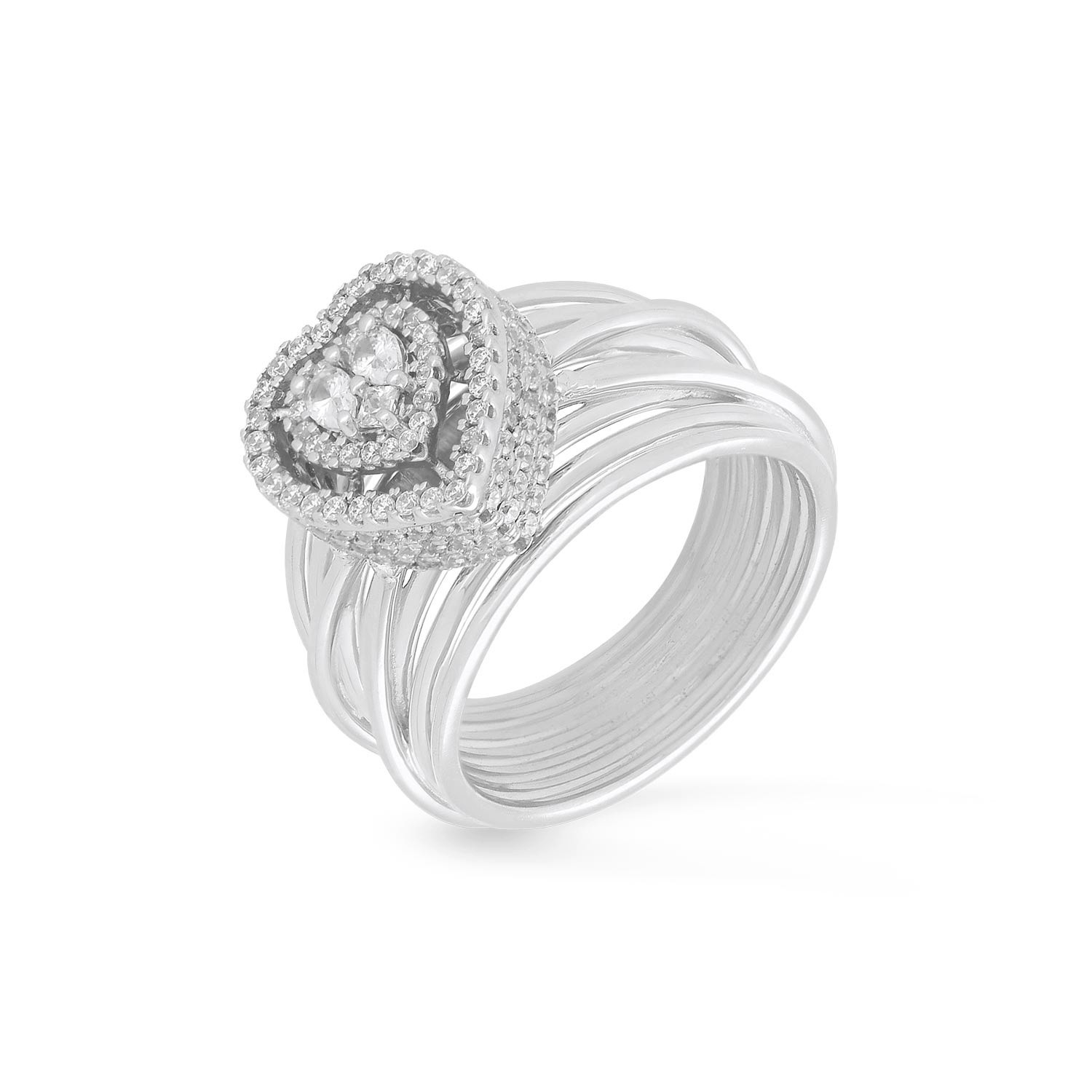 Buy Cubic Zirconia Adjustable Ring With Rhodium Plating 427550 | Kanhai  Jewels